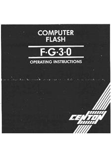 Centon FG 30 manual. Camera Instructions.